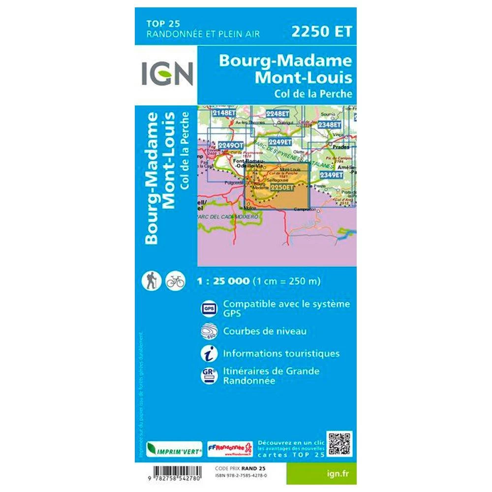 Carte IGN 2250ET Bourg-Madame, Mont-Louis, Col De La Perche – Image 2