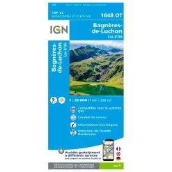 Carte IGN 1848OT Bagnères-de-Luchon, Lac D'Oô
