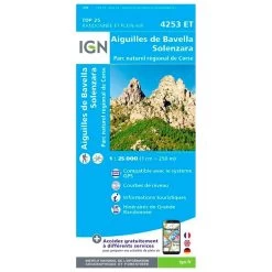 Carte IGN 4253ET Aiguilles De Bavella, Solenzara, Parc Naturel Régional De Corse