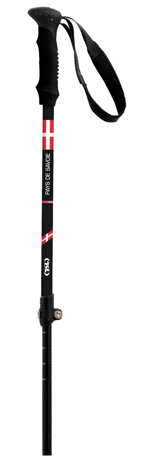 Bâton TSL Country Alu 3 Light Pays De Savoie 63- 135cm Black Red – Image 2