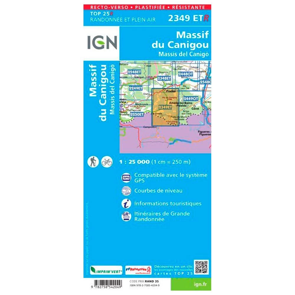 Carte IGN 2349ETR Massif Du Canigou - Résistante – Image 2