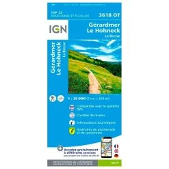 Carte IGN 3618OT Gérardmer, Le Hohneck, La Bresse