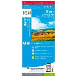 Carte IGN 3717ETR Barr, Le Hohwald, Villé, Haute Vallée De La Bruche - Résistante
