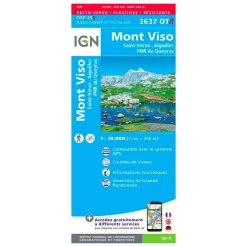 Carte IGN 3637OTR Mont Viso, Saint-Véran, Aiguilles, PNR Du Queyras - Résistante