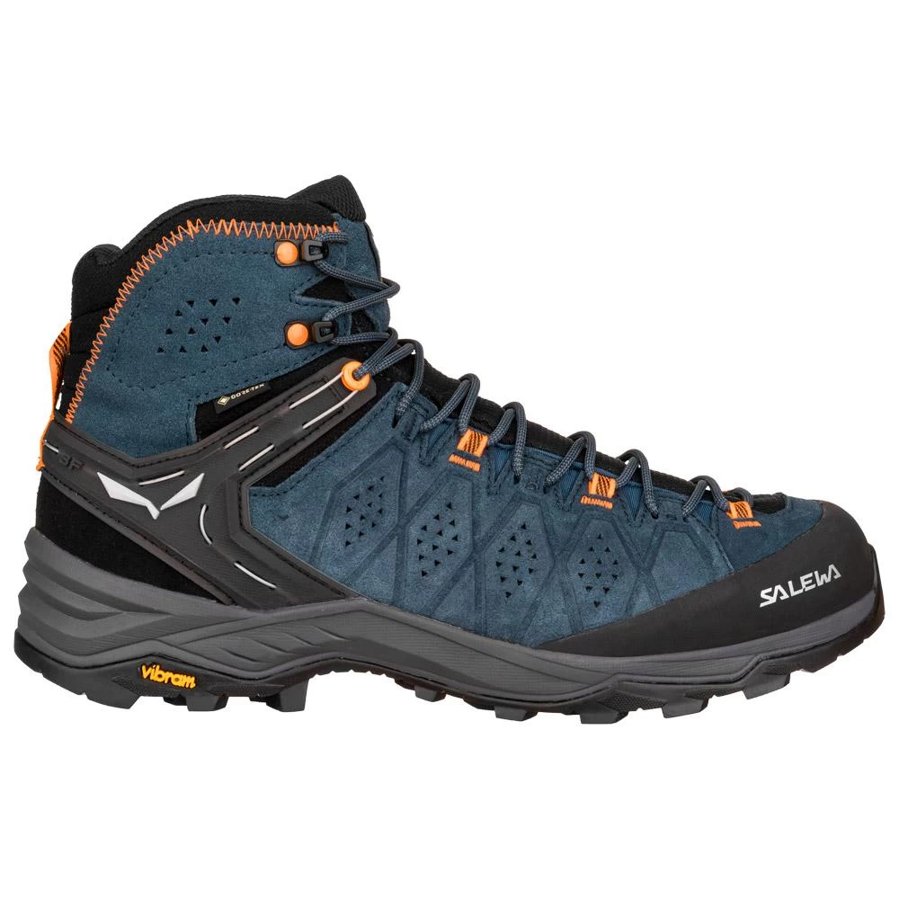 Chaussures De Randonnée Salewa Alp Trainer 2 Mid GTX Denim Fluo Orange