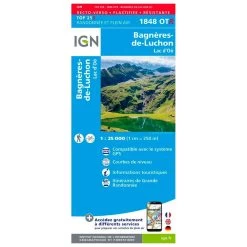 Carte IGN 1848OTR BagnÚre-de-Luchon, Lac D'OÎ - Résistante